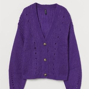 H&M Purple Oversized Cropped Sweater